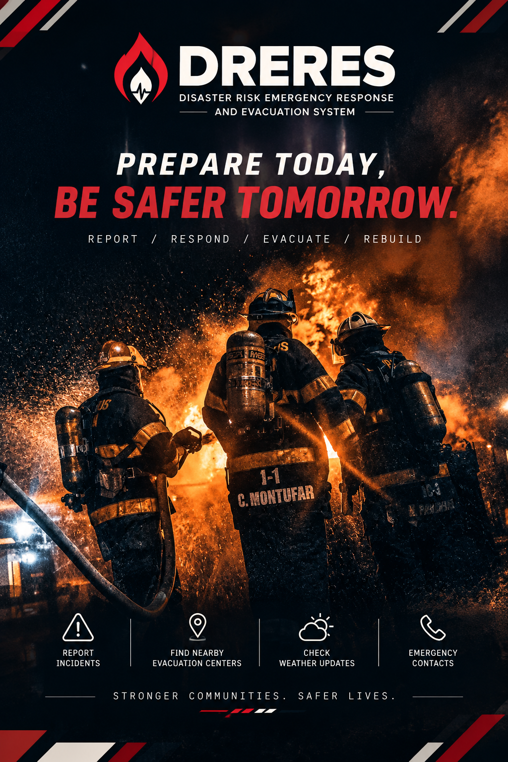 DRERES Disaster Risk Emergency Response and Evacuation System poster